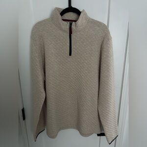 J. Crew Beige Fleece Quarter-Zip Sweater